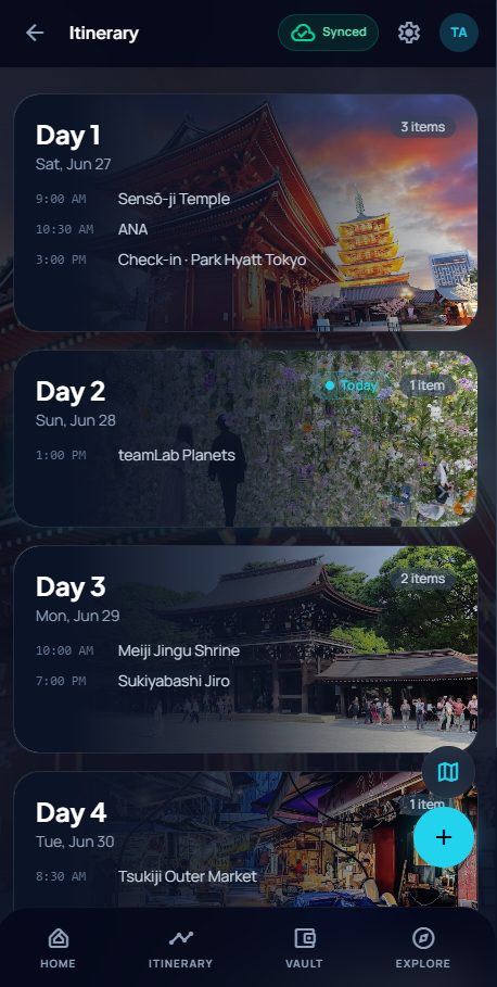 Where2 full trip itinerary